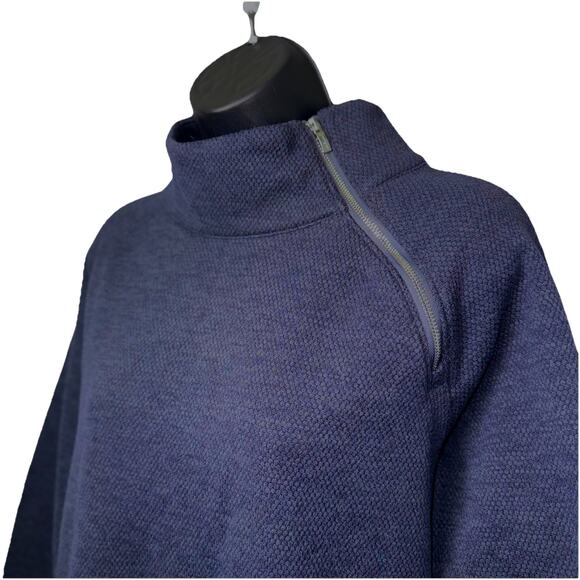 Ariat Shoulder Zip Asymmetrical Women Medium Blue Long Sleeve Preppy Equestrian - Picture 2 of 10